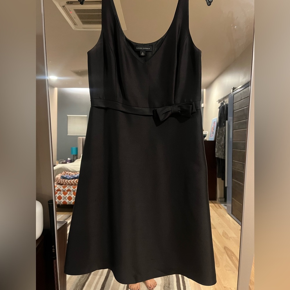 Banana Republic Classic Black Midi Dress- 100% silk